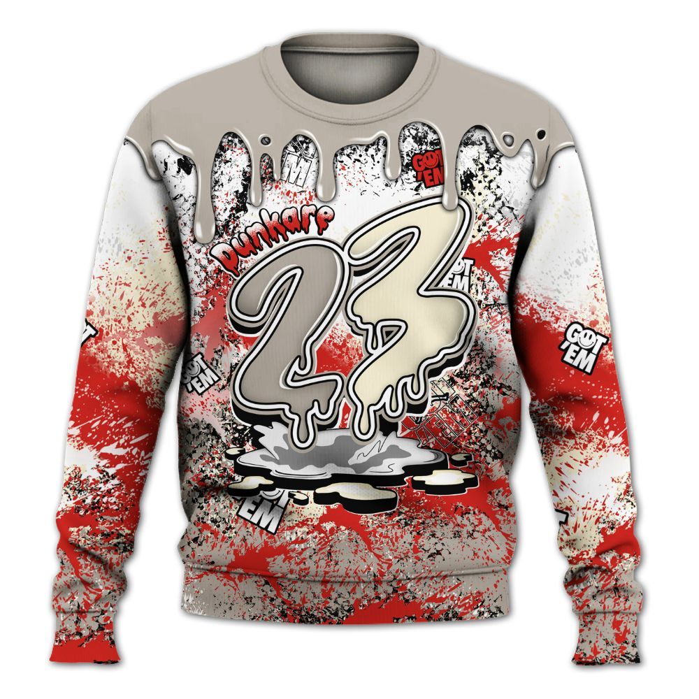 Sweatshirt To Match Low OG Phantom 1s - Dripping 23 Drip All Over Print