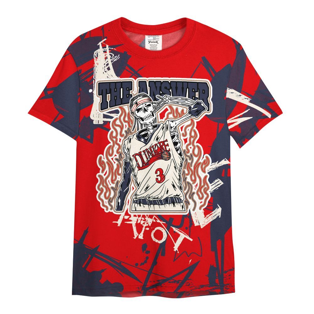 Shirt To Match Low OG Howard University 1s - Allen Answer Skeleton Messyz All Over Print
