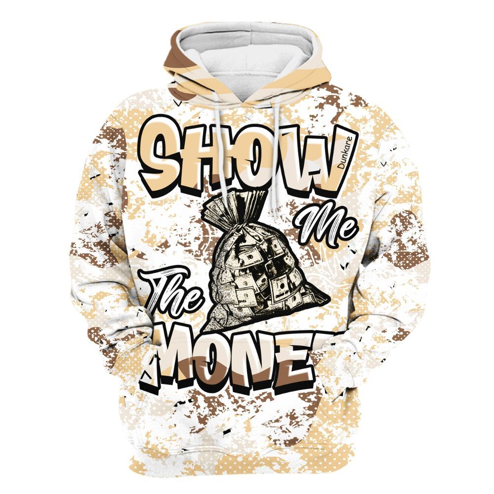 Hoodie To Match Desert Camo 3s - Show Me The Money Retro All Over Print
