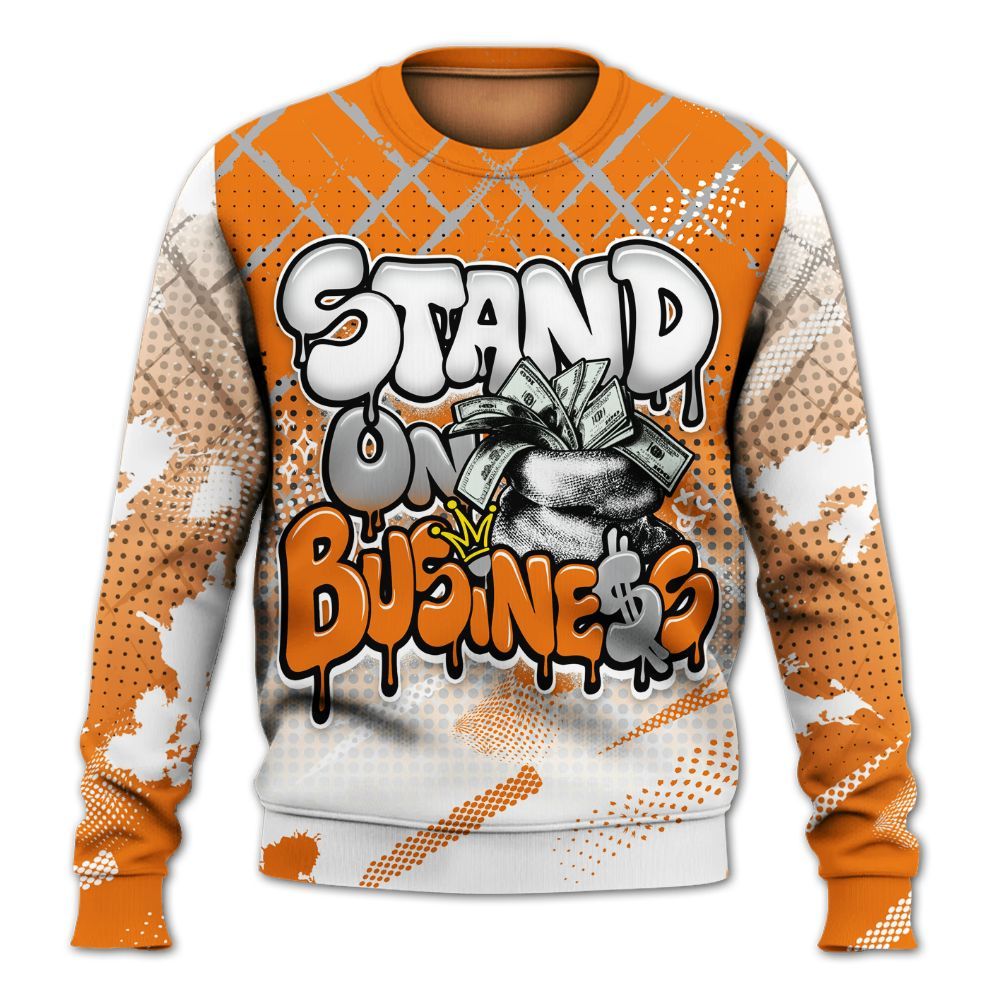 Sweatshirt To Match Orange Citrus 3s - Halftone Stand Business Dripping All Over Print