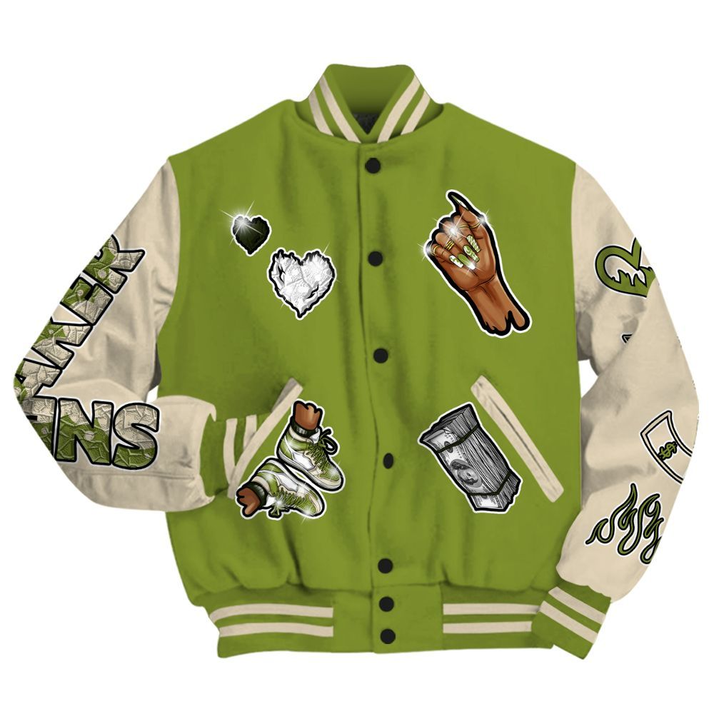 Varsity Jacket To Match SB Dunk Low Asparagus - Sneakerz Girlz All Over Print
