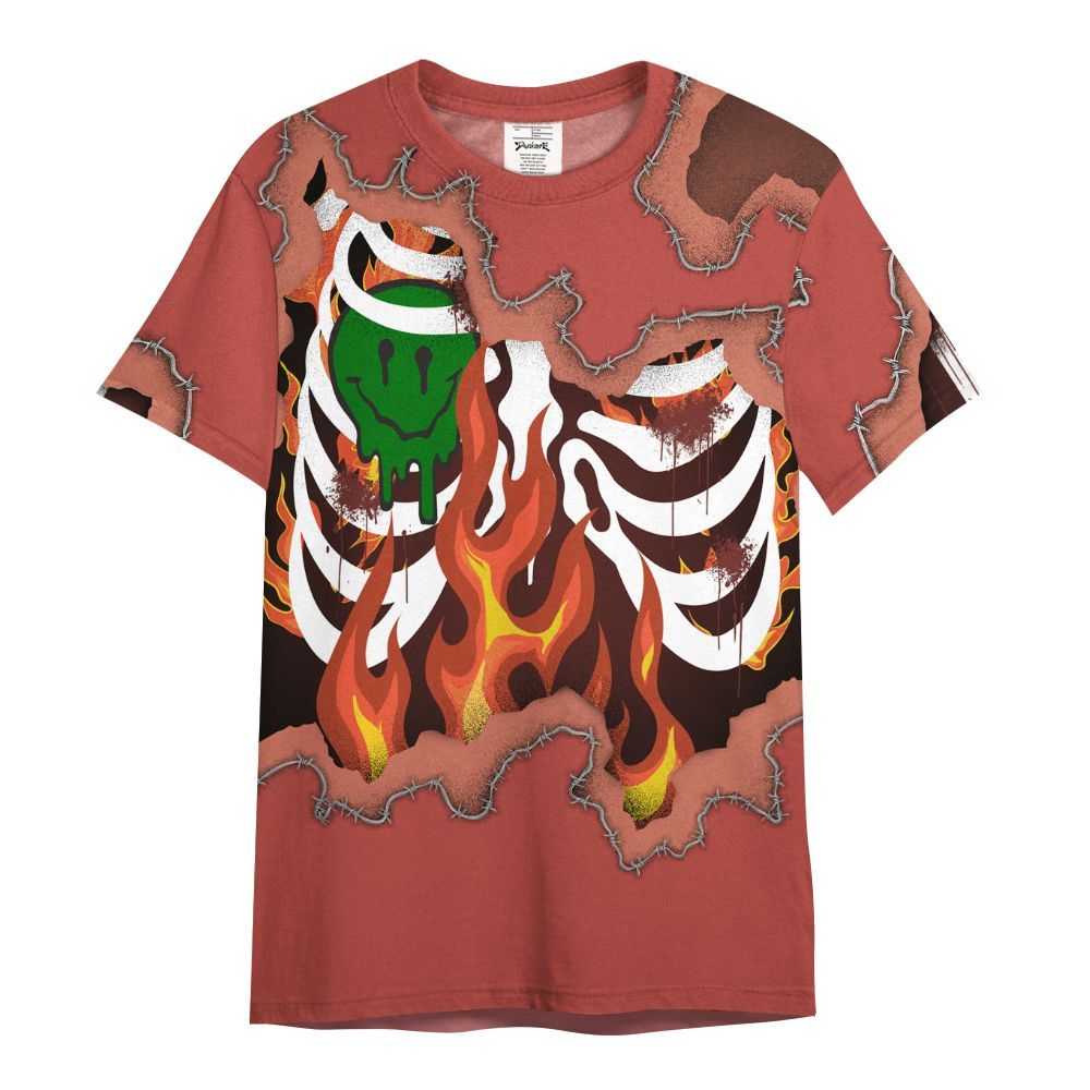 Shirt To Match Dune Red 13s - Skeleton On Fire Skrrt All Over Print