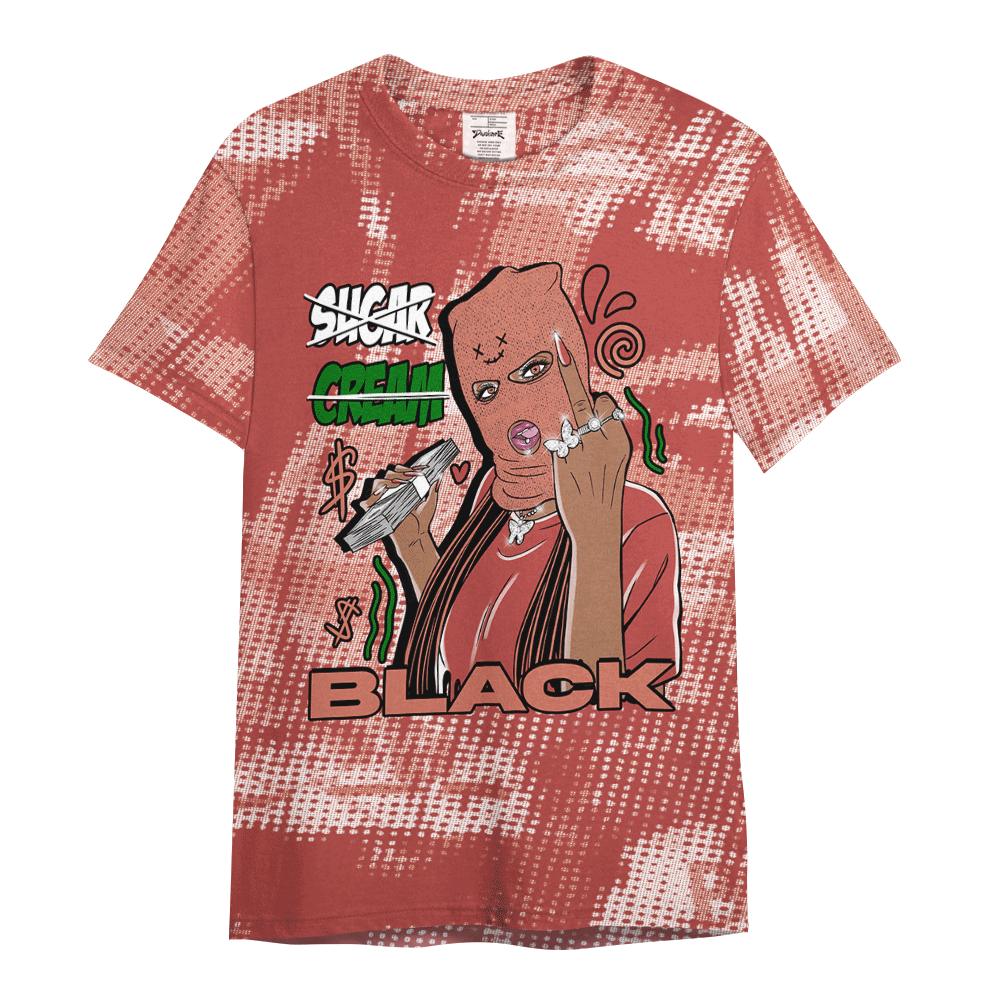 Shirt To Match Dune Red 13s - Black Sugarcream Unique Letter Pattern Shirt Unisex