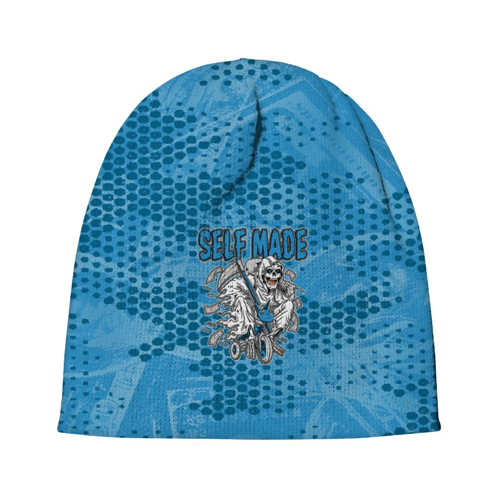 Beanie Hat To Match Powder Blue 9s - Self Make Skeleton Banknotes Art Graphic