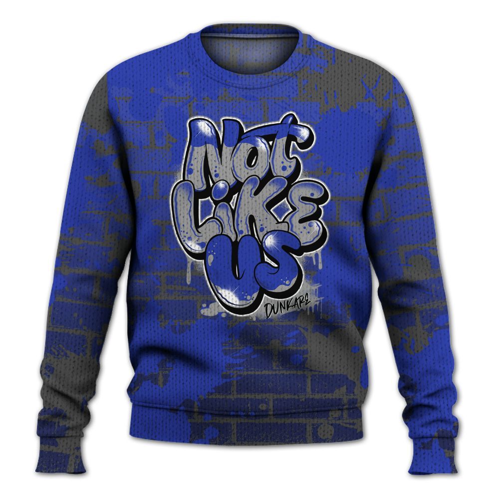 Knitted Sweater To Match Air Max Plus Black Racer Blue - None Like Us Graphic Brick Art