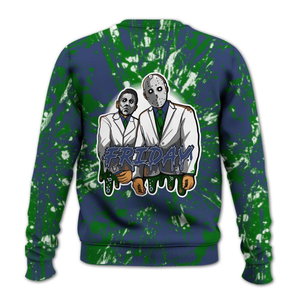 Sweatshirt To Match Midnight Navy 13s - Friday Halloween Graphic Luxury All Over Print
