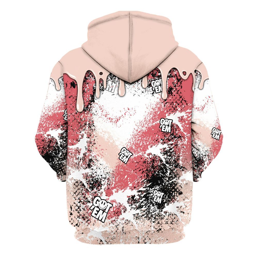 Hoodie To Match Washed Coral 2s Shirt, Dripping 23 Drip All Over Print