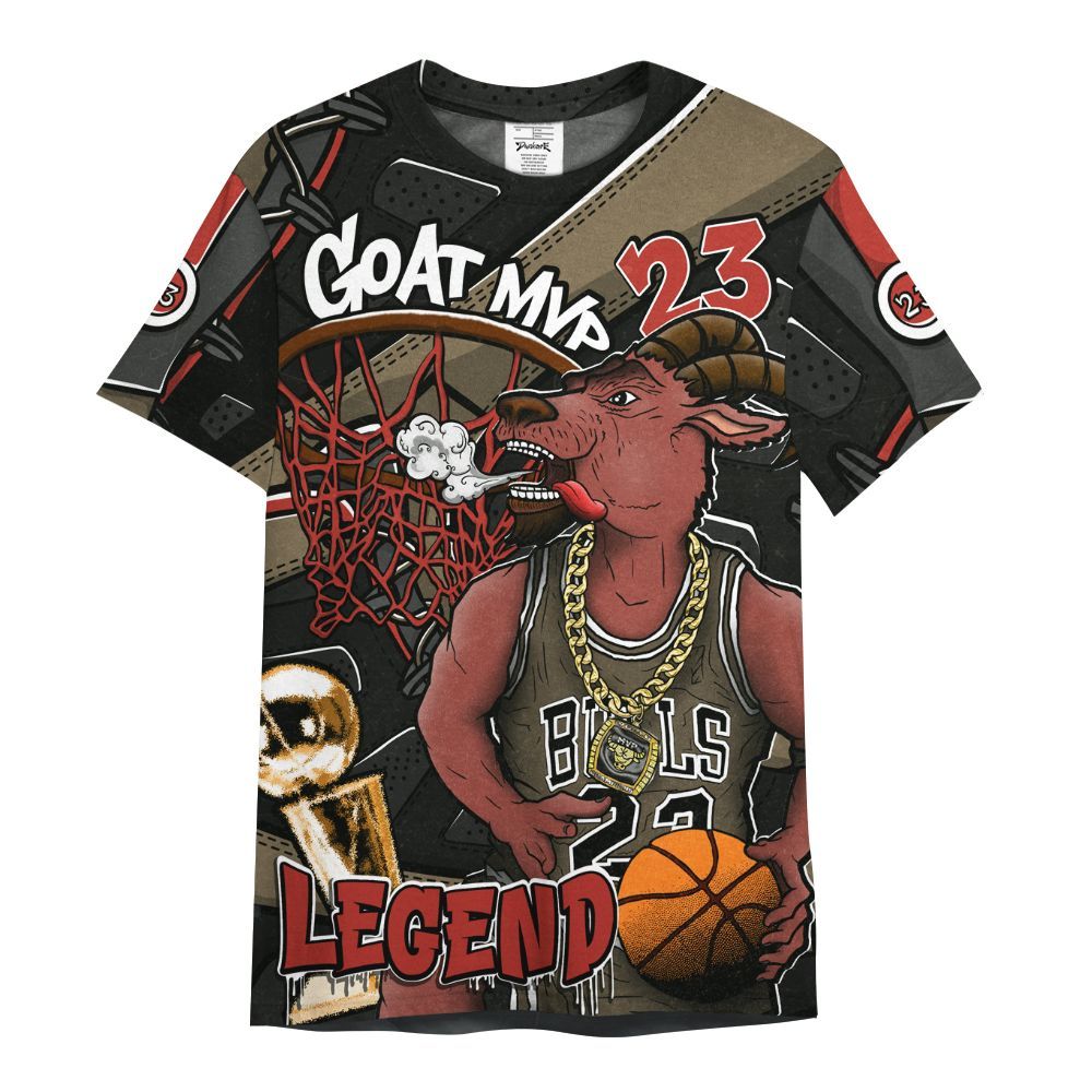 Shirt To Match Olive 9s - 23 Goat JD All Over Print