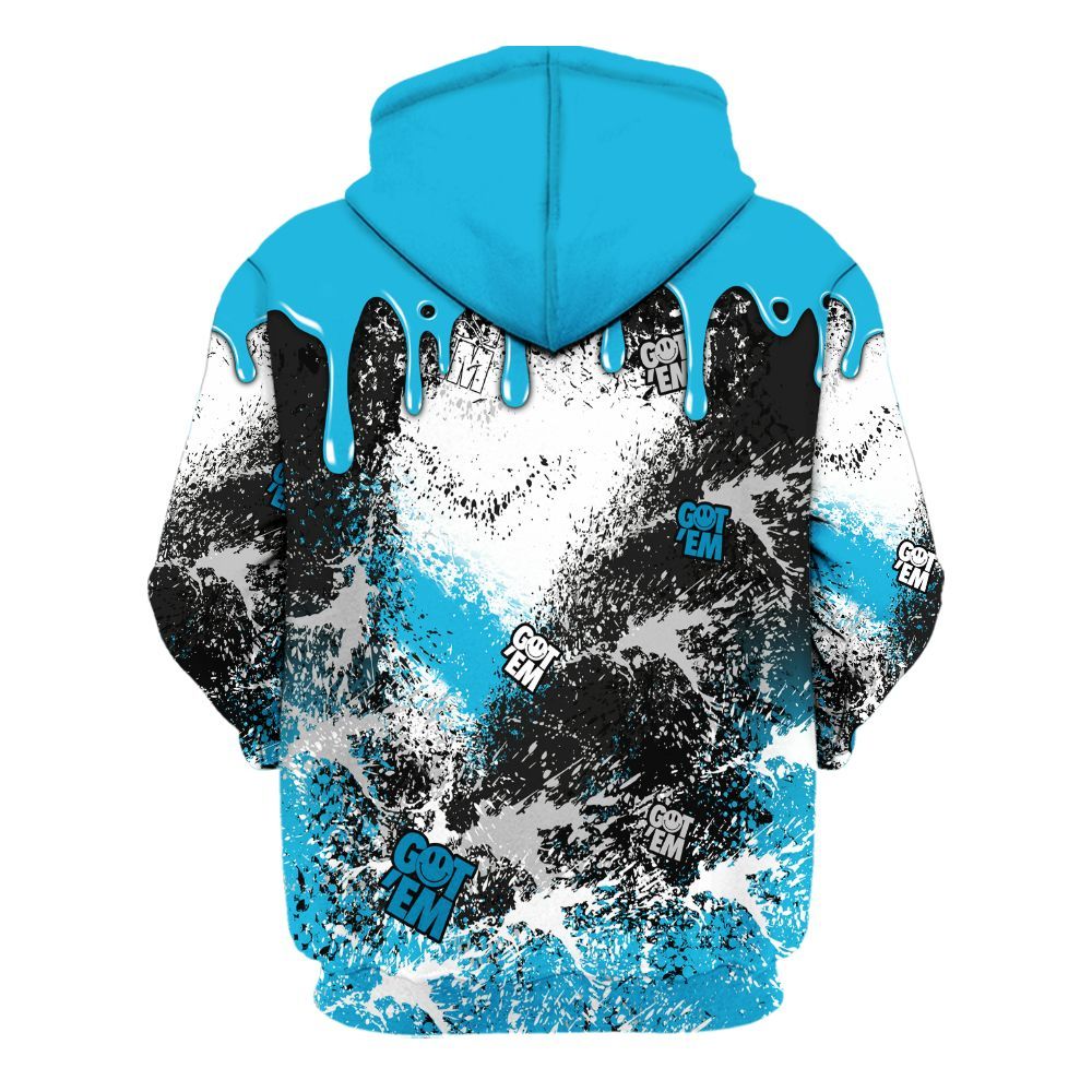 Hoodie To Match Black University Blue 2026 14s - Dripping 23 Drip All Over Print