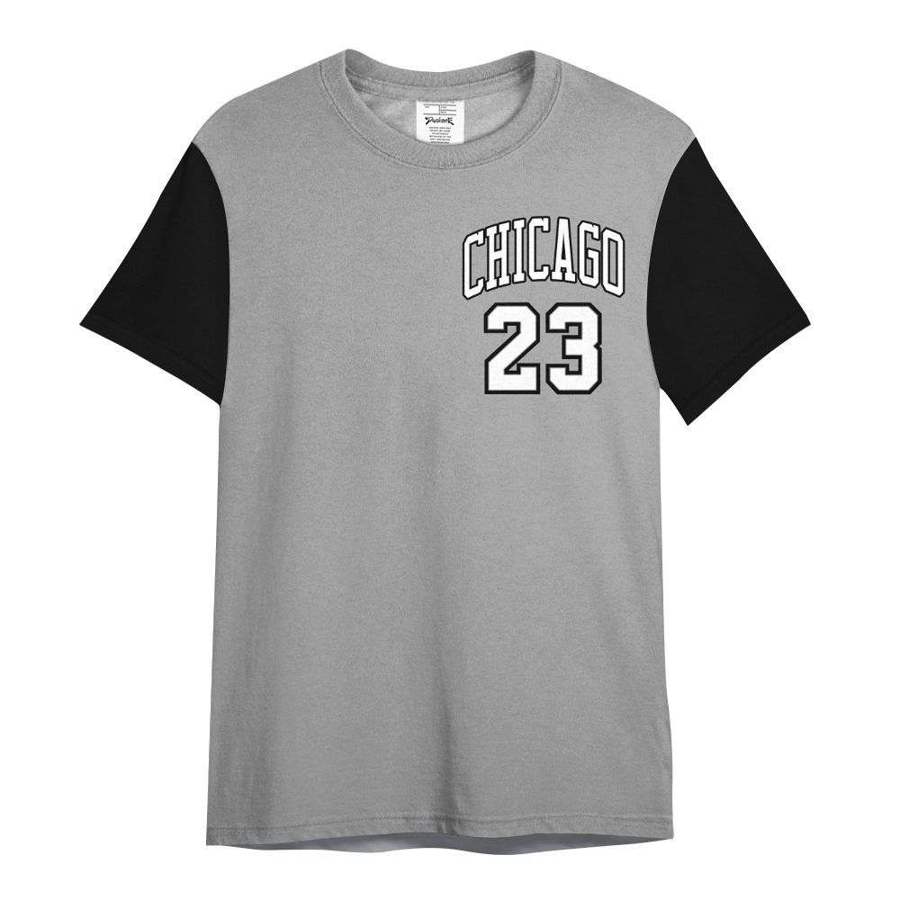 Shirt To Match Black Wolf Grey 12s Varsity Jacket, Custom Name Chicago 23 All Over Print
