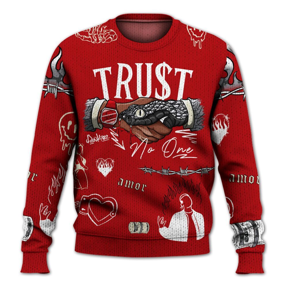 Knitted Sweater To Match Cement Grey 3s, Snake Trust No One