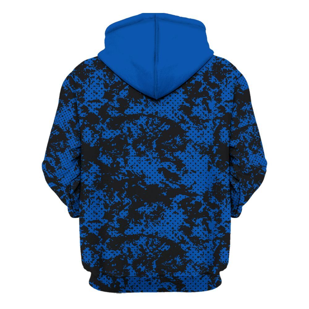 Hoodie To Match Racer Blue 5s - Show Me The Money Retro All Over Print