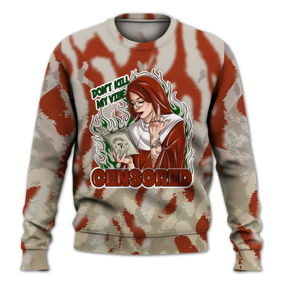 Sweatshirt To Match El Grito 5s - Censoredz Burn All Over Print