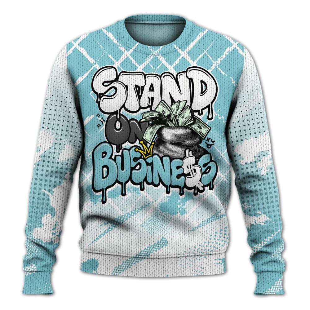 Knitted Sweater To Match Low Legend Blue 11s - Halftone Stand Business Dripping