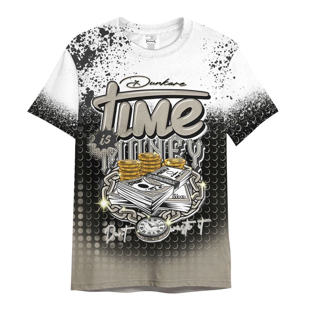 Shirt To Match RM Light Bone 4s - Halftone Time Is Money All Over Print