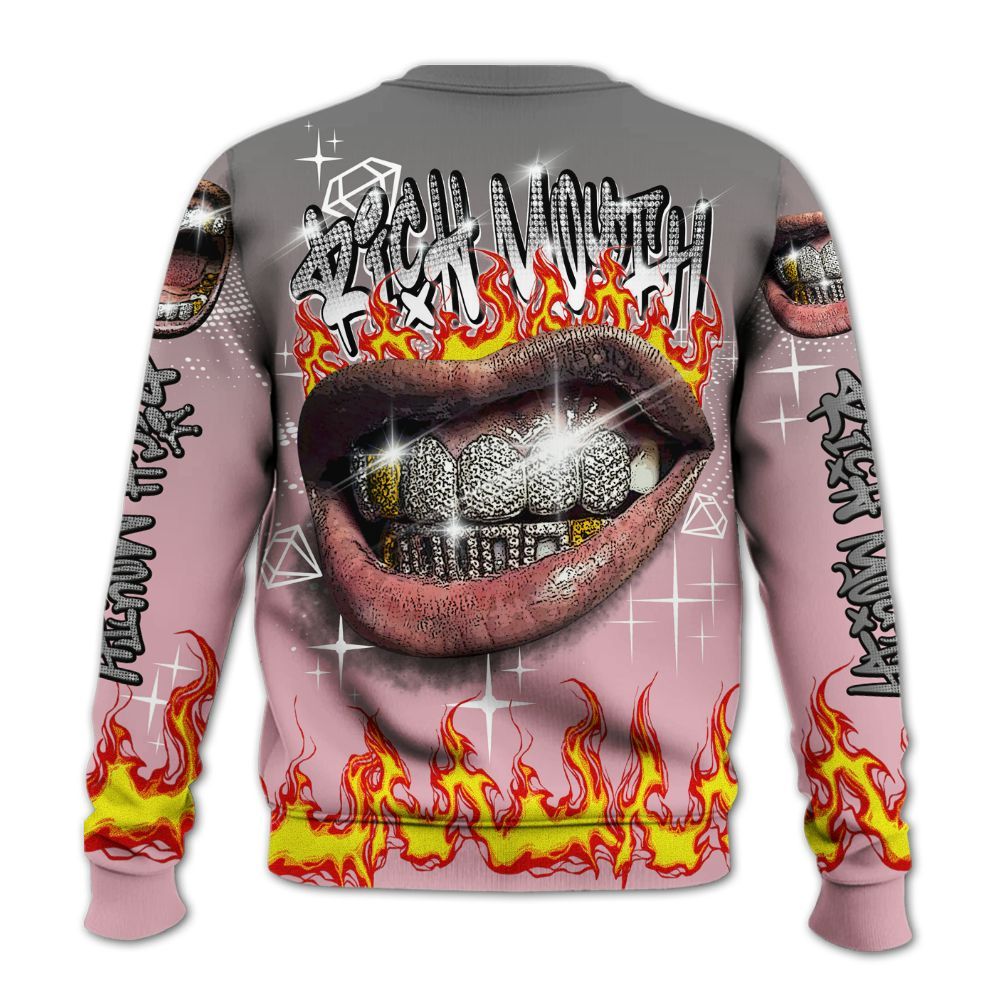 Sweatshirt To Match Air Max DN Pink Foam - Rich Mouth Fire Rap Retro 90s All Over Print