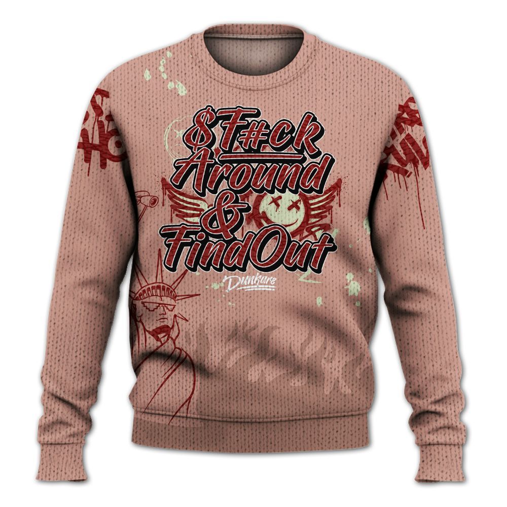 Knitted Sweater To Match Valentines Day 3s - Graphic Fck Around Find Out