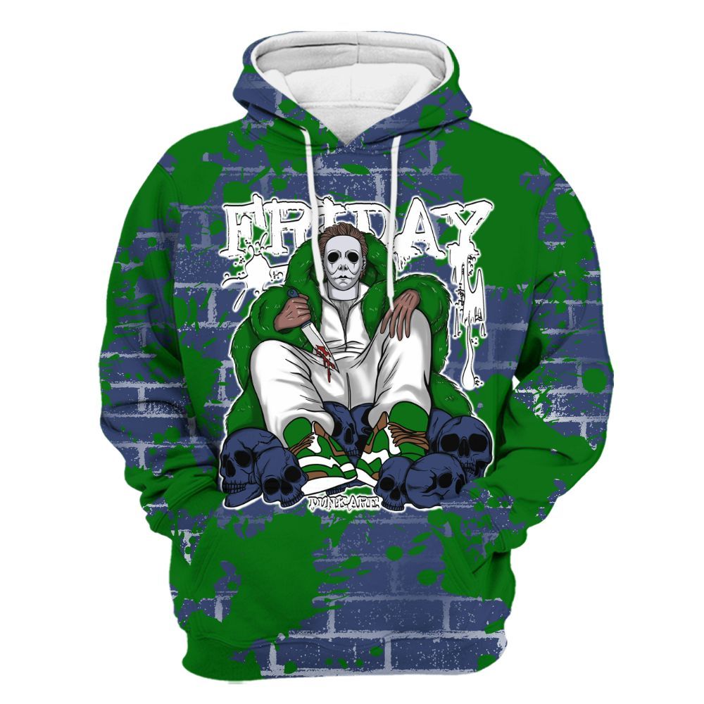 Hoodie To Match Midnight Navy 13s - Friday Brick All Over Print