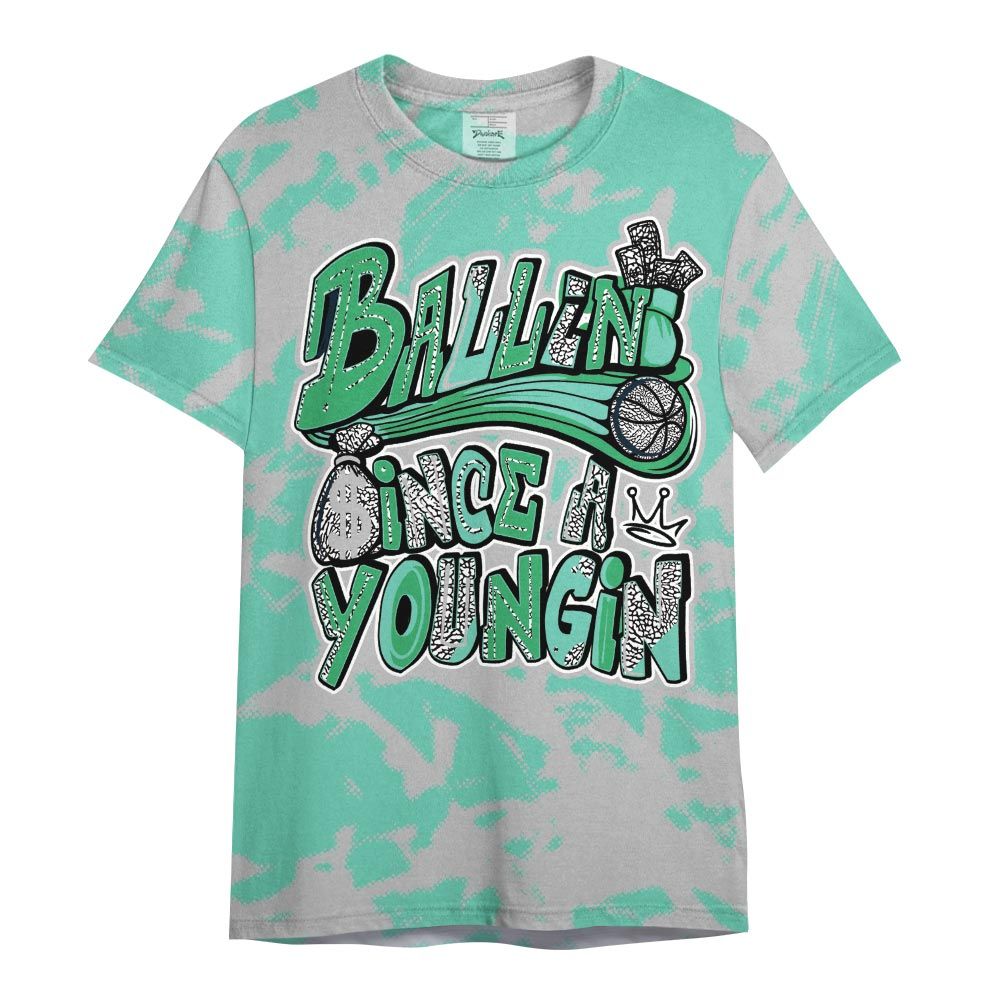 Shirt To Match Black Green Glow 3s - Ballin' Since A Youngin Abstract Shirt Unisex