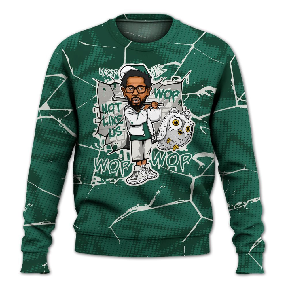 Sweatshirt To Match Oxidized Green 4s - None Like ComptonCity Graphic Crack All Over Print