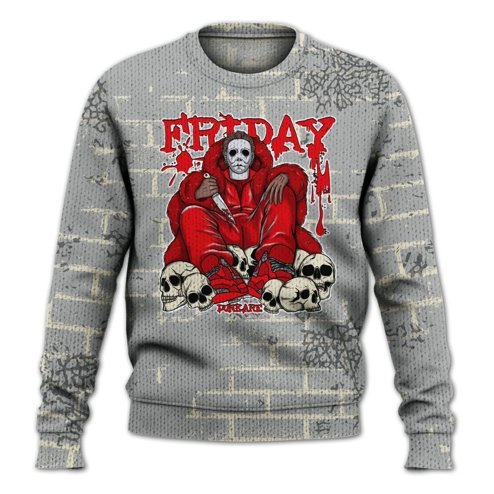 Knitted Sweater To Match Cement Grey 3s - Friday Brick