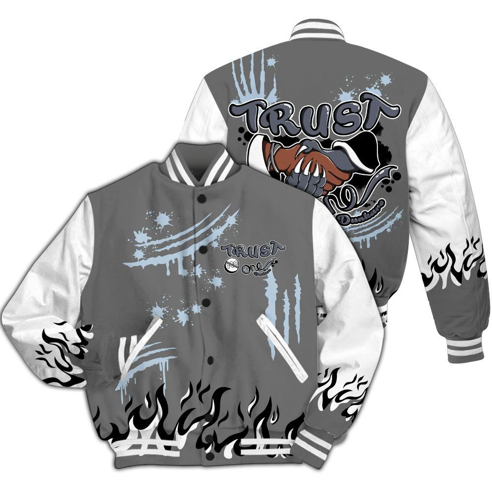 Varsity Jacket To Match Cool Grey 6s - Graphic Trust No One All Over Print
