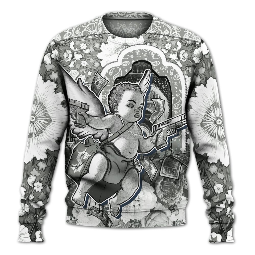 Sweatshirt To Match Paris Olympics 4s - Angel Money Bag All Over Print