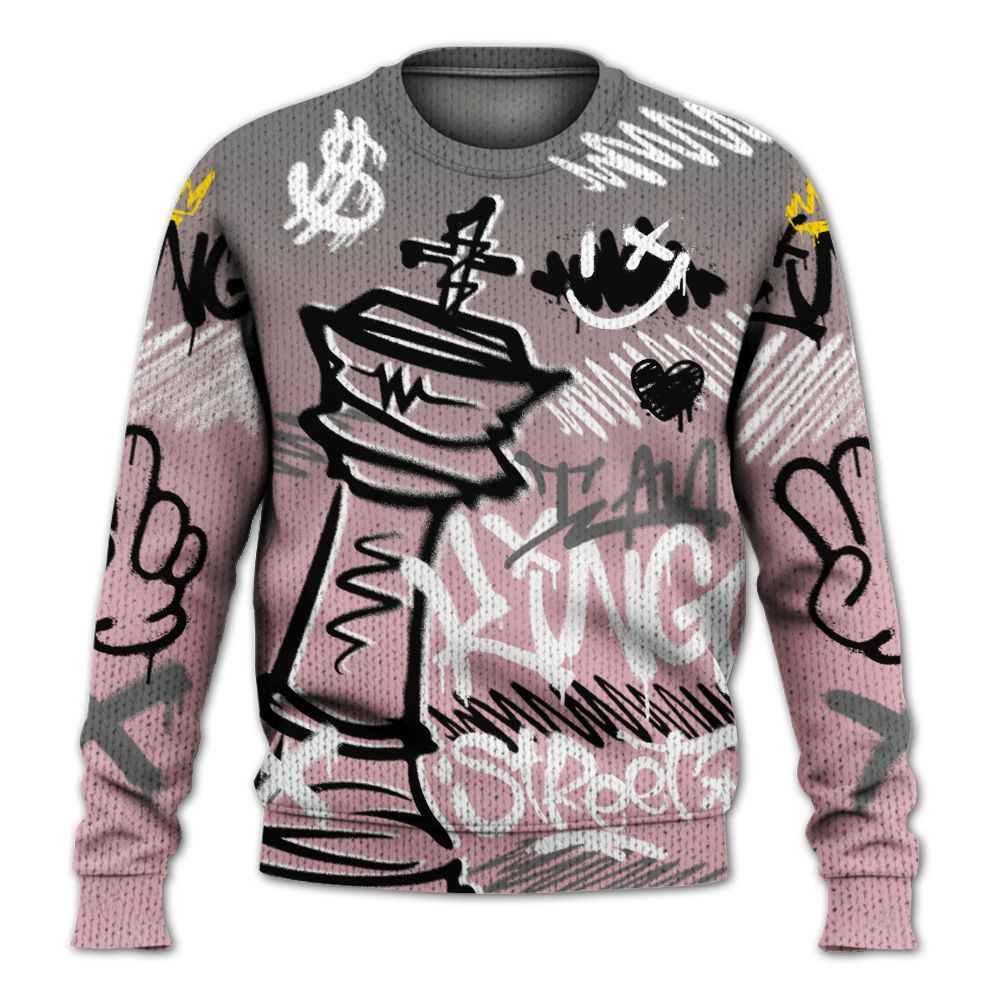 Knitted Sweater To Match Air Max DN Pink Foam - Street King Chess Streetwear