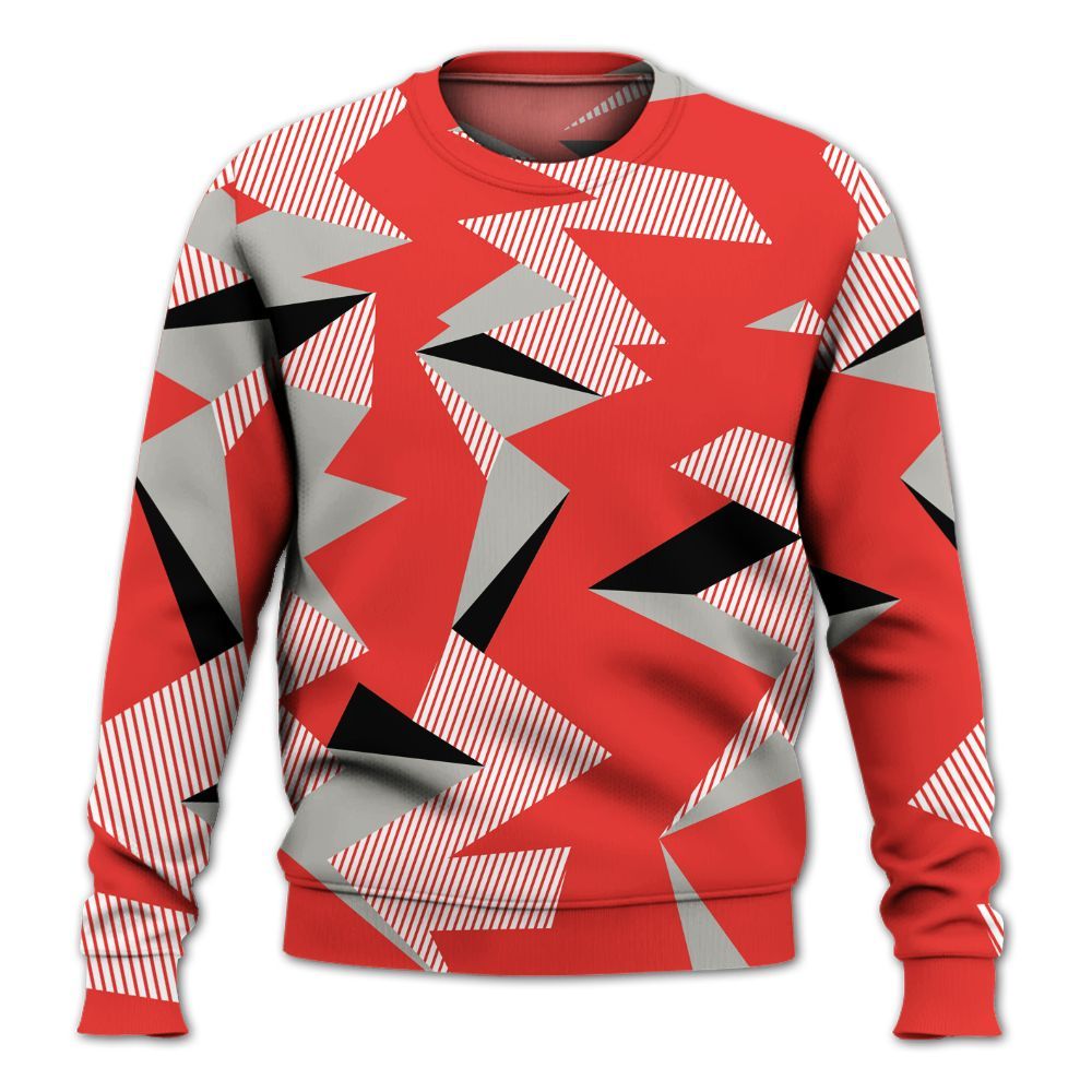 Sweatshirt To Match Vomero 5 Bright Crimson - Geometric Camouflage Pattern All Over Print
