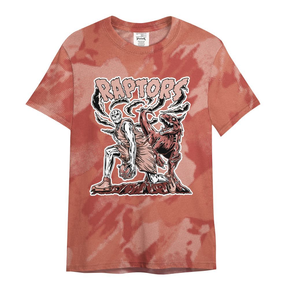 Shirt To Match Dune Red 13s - Raptors Skeleton Abstract Halftone All Over Print
