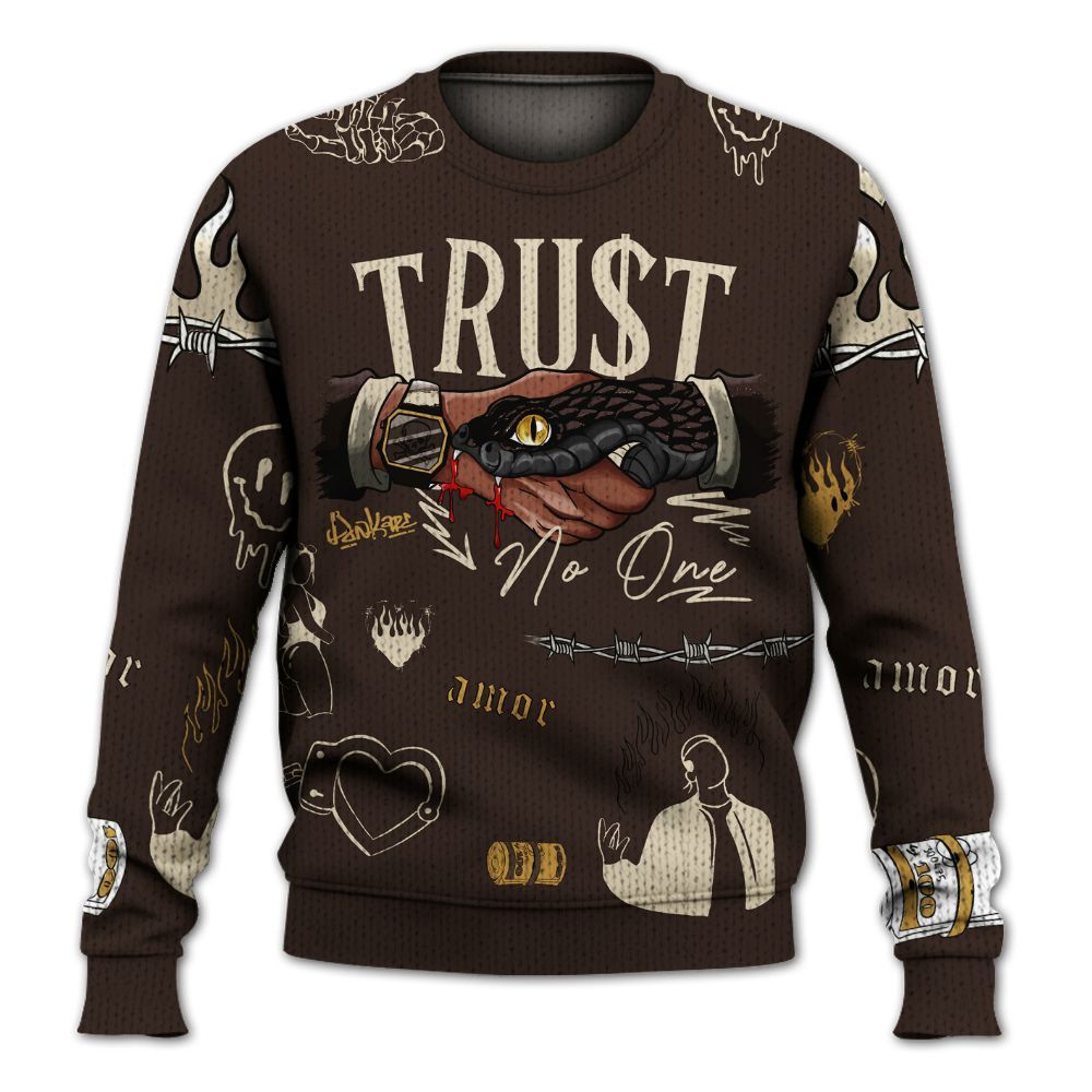 Knitted Sweater To Match 2025 Retro Earth 5s - Snake Trust No One