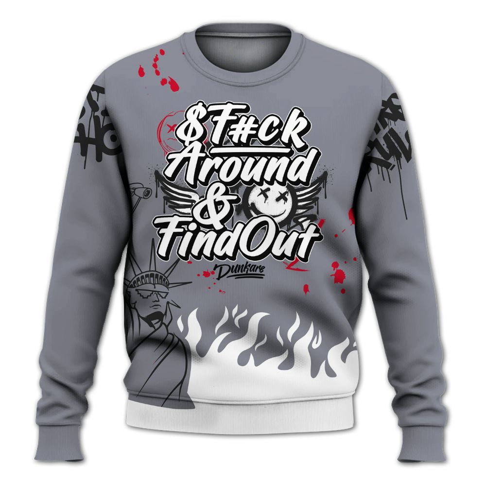 Sweatshirt To Match Retro Black Flint 13s - Graphic Fck Around Find Out All Over Print