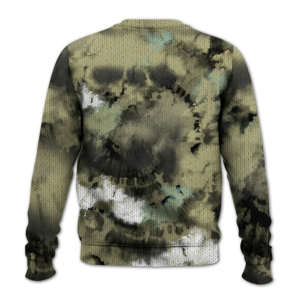 Knitted Sweater To Match Dunk Low Suede Olive Aura - God Blessed Tie Dye