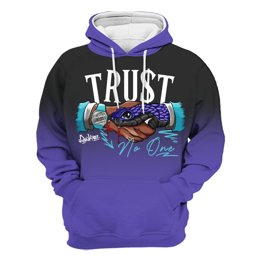 Hoodie To Match SB Dunk Low Purple Lagoon - Trust No One Drip All Over Print