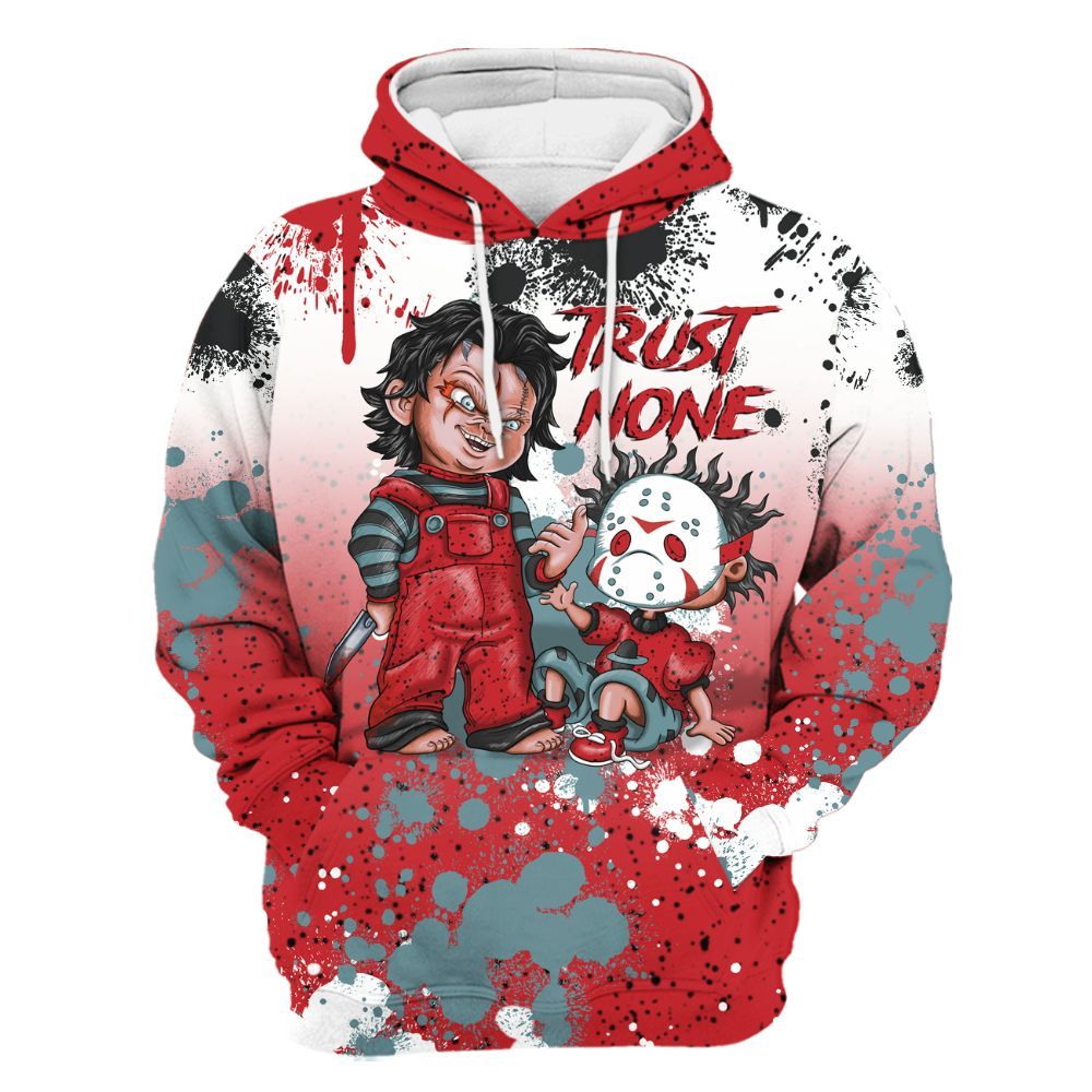 Hoodie To Match Retro Halloween 5s - Trust No One Scary All Over Print