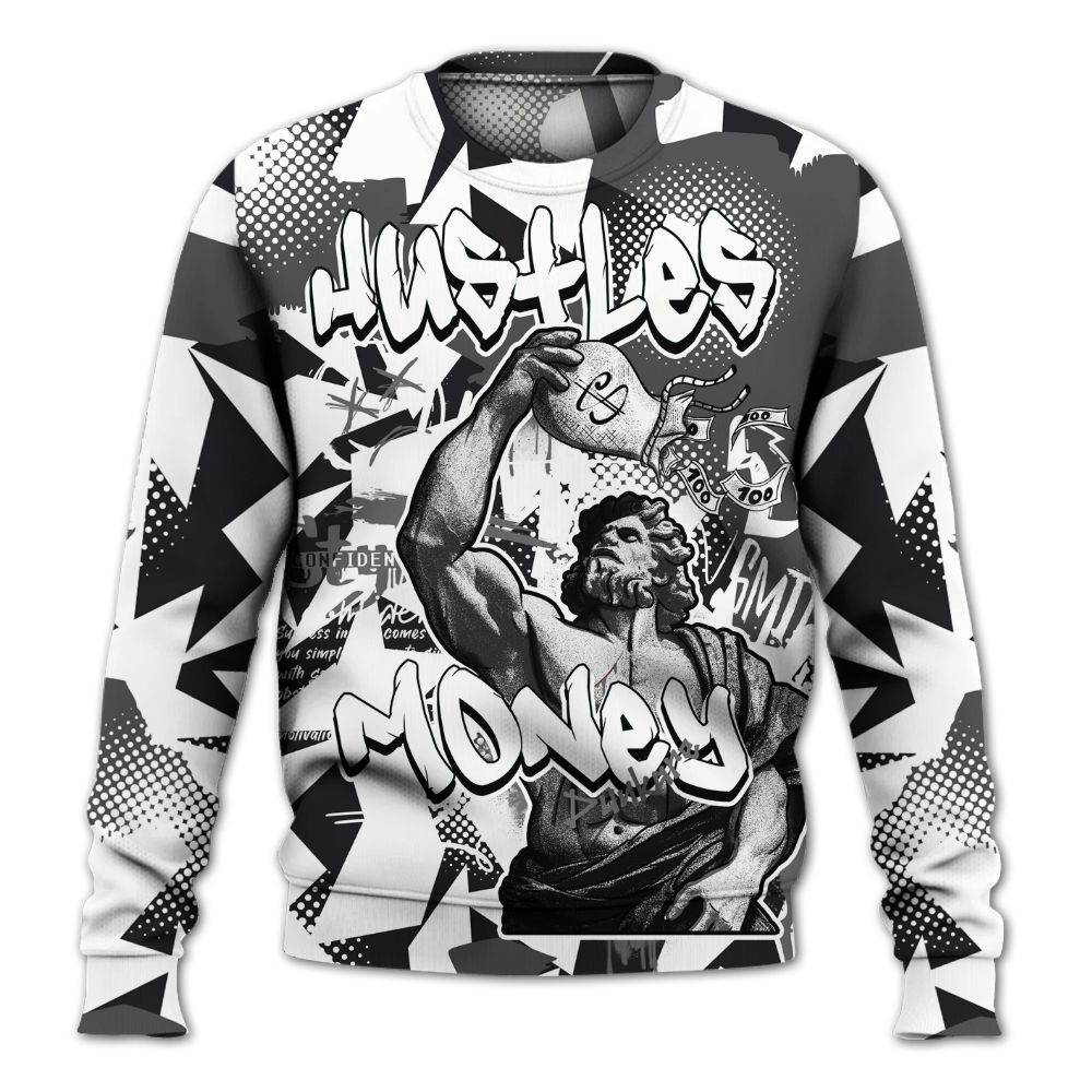 Sweatshirt To Match White Thunder 4s - Huslte Money Retro All Over Print