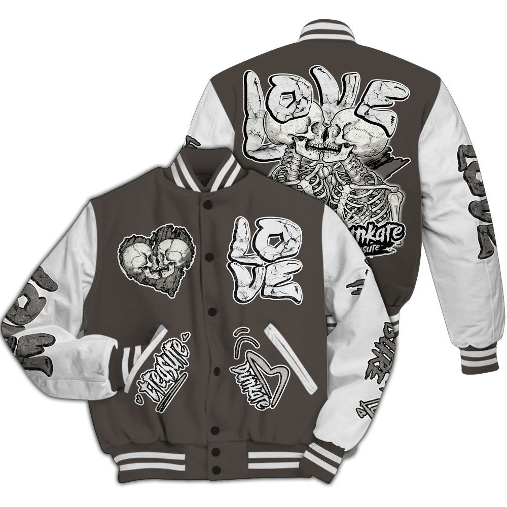Varsity Jacket To Match Baroque Brown 12s - Skull Bear All Over Print