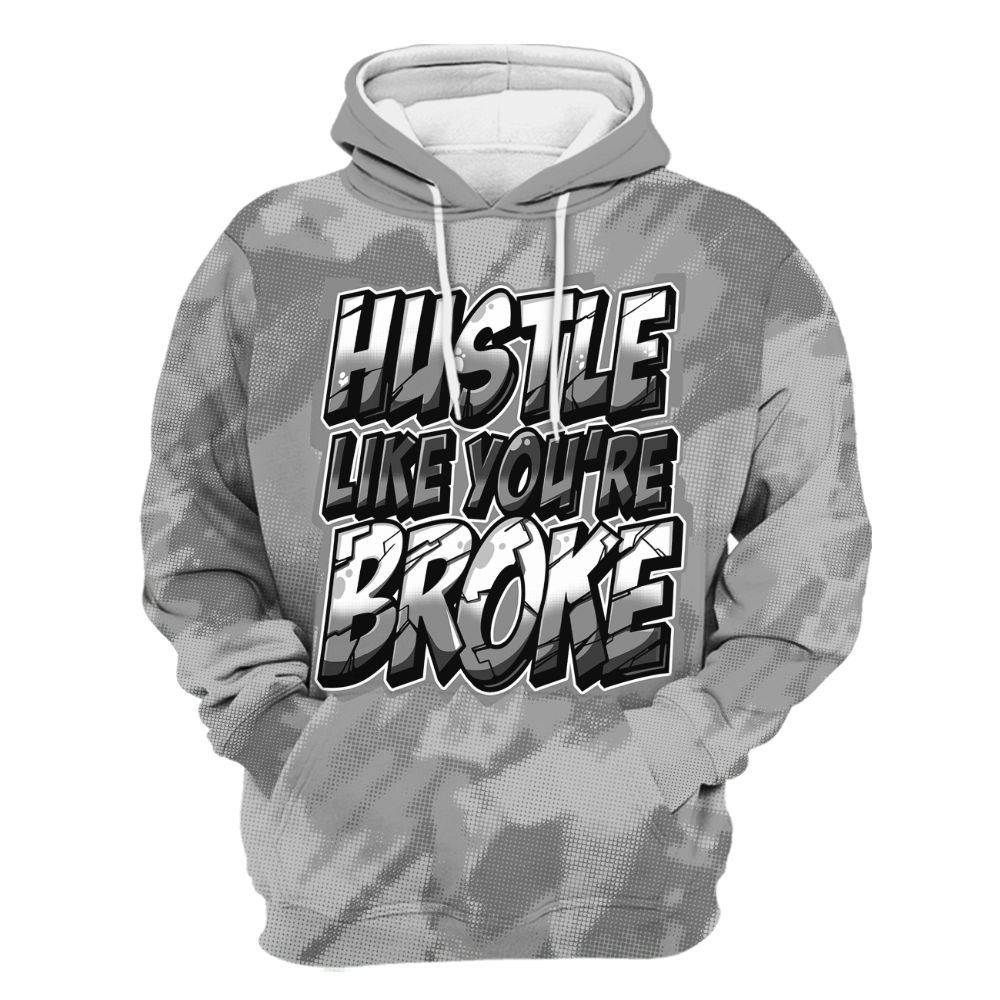 Hoodie To Match Black Wolf Grey 12s - Hustles Like Broke Abstract