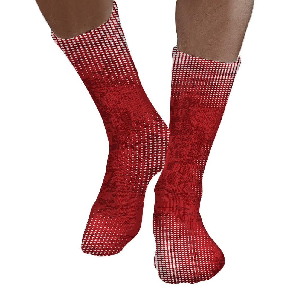 Sock To Match Red Taxi 12s - Glitch Text Graphic Unisex