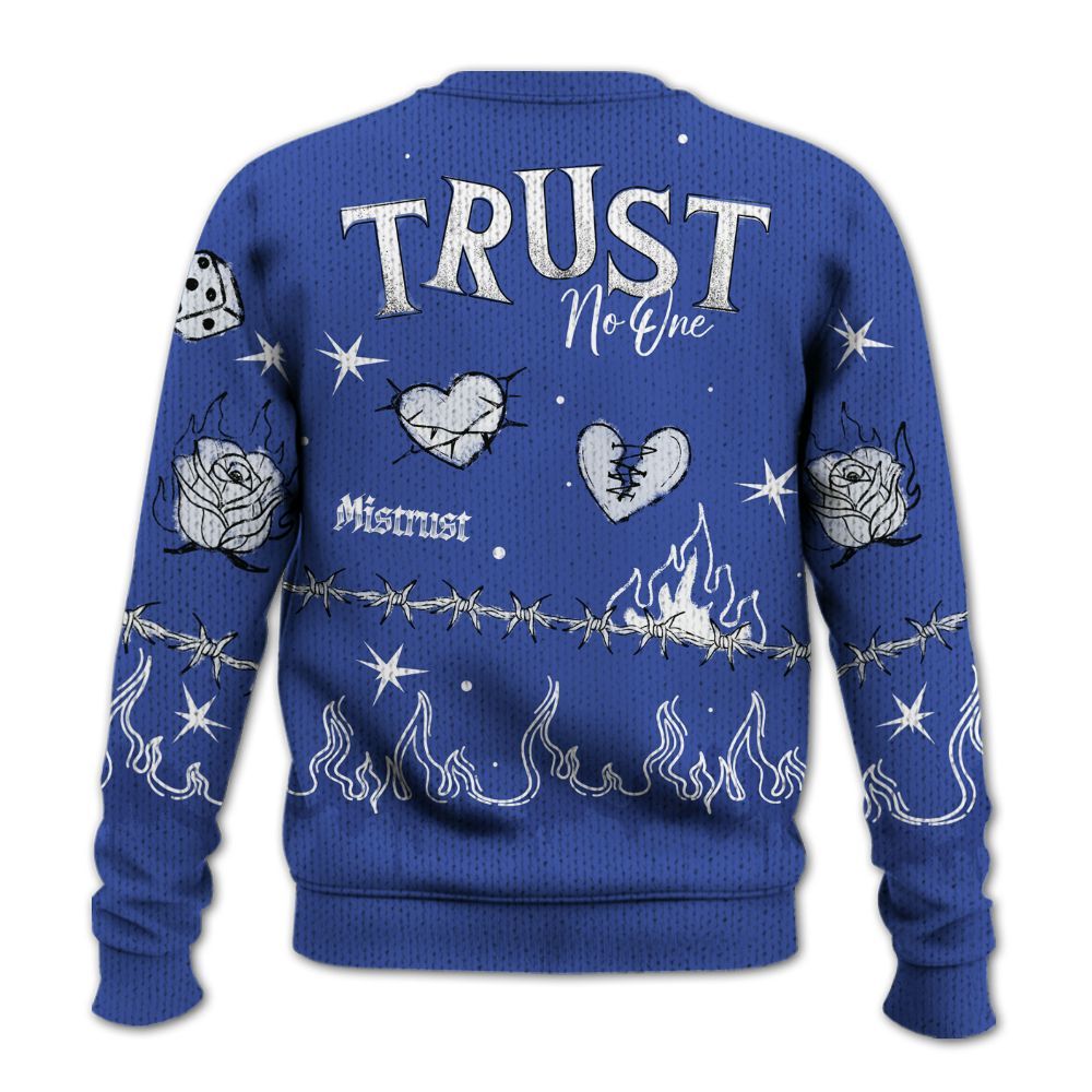 Knitted Sweater To Match Air Griffey Max USA Red White Blue 1s - Trust No One Snake-Bite Doodle Crayon