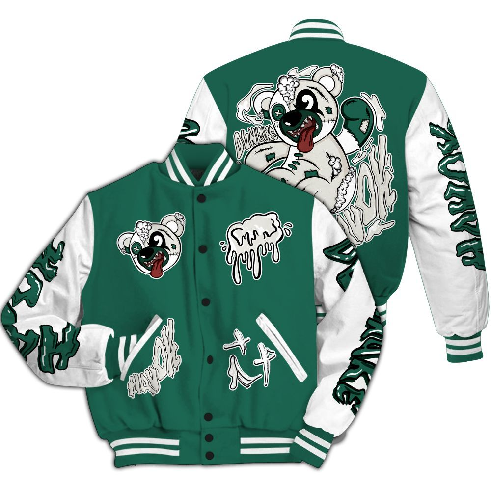 Varsity Jacket To Match Oxidized Green 4s - Havok Bear All Over Print