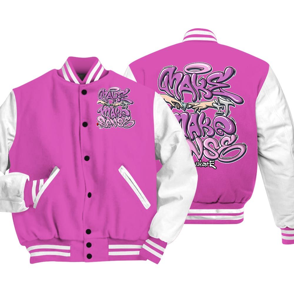 Varsity Jacket To Match Hyper Violet 4s - Make It Make Sense Varsity Jacket Unisex 0205 NMP