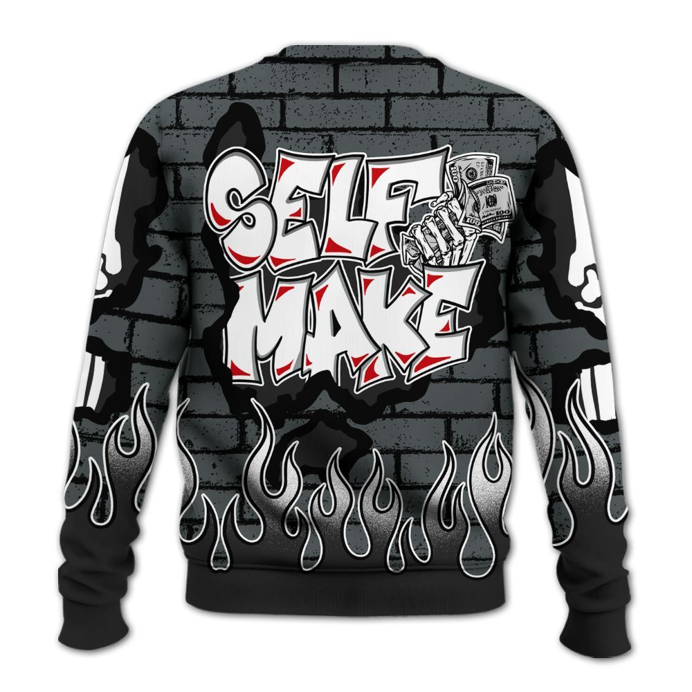 Sweatshirt To Match Black RM Nigel Sylvester 4s - Self Make Skeleton Crashed All Over Print