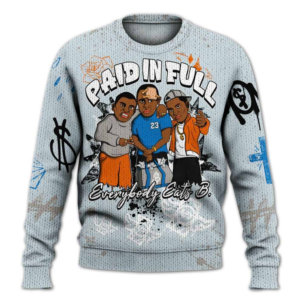 Sweater To Match Retro High OG Alaska 1s - Everybody Paid In Full Crayon Graphic