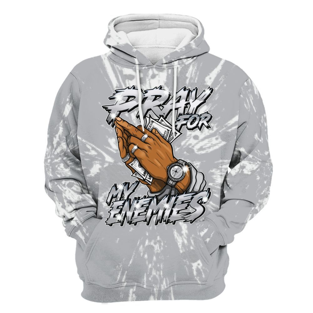 Hoodie To Match Low OG Wolf Grey 1s - Prayed For Enemies Graphic Luxury All Over Print