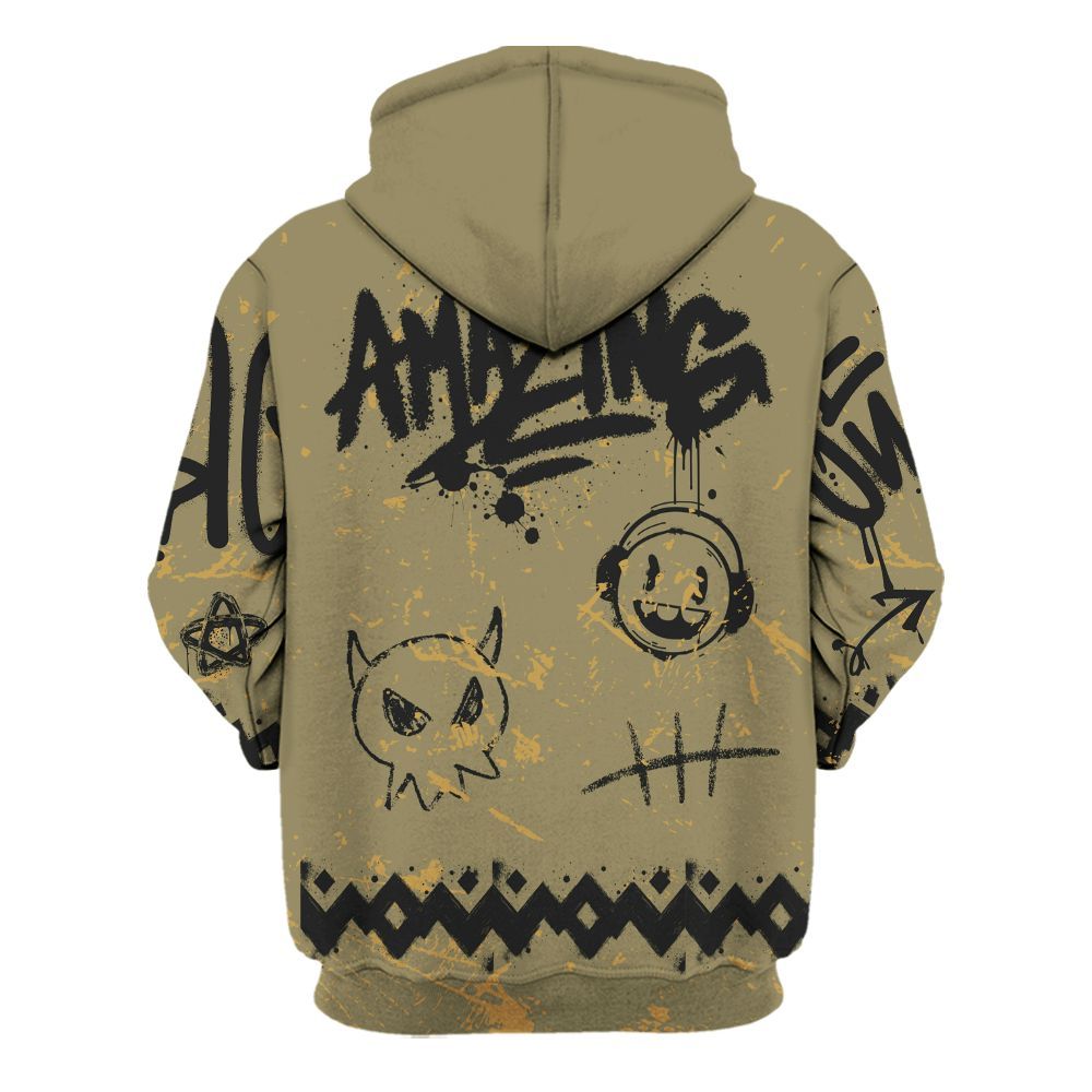 Hoodie To Match Black Olive 7s - Friday Sneaker Crayon All Over Print
