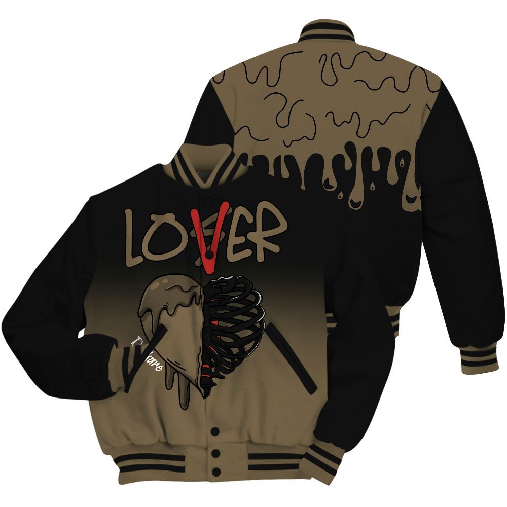 Varsity Jacket To Match Olive 9s Shirt, Loser Lover Dripping All Over Print