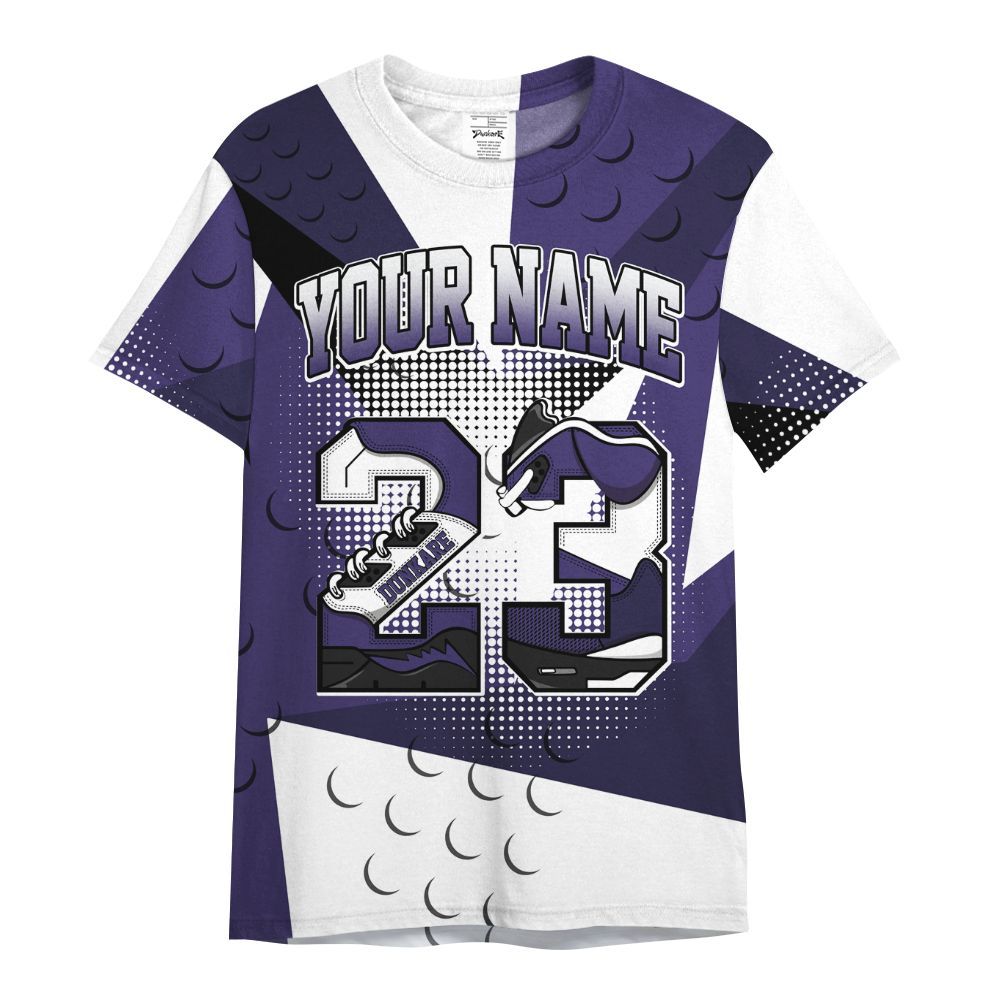 Shirt To Match Retro Court Purple 13s - Poly Custom Name Number 23 5s All Over Print