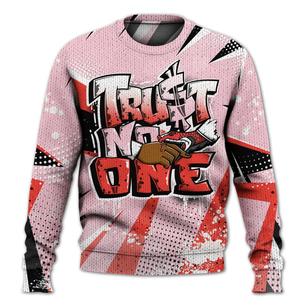Sweater To Match Retro Awake Arctic Pink - Poly Trust No One Dripping Graphic