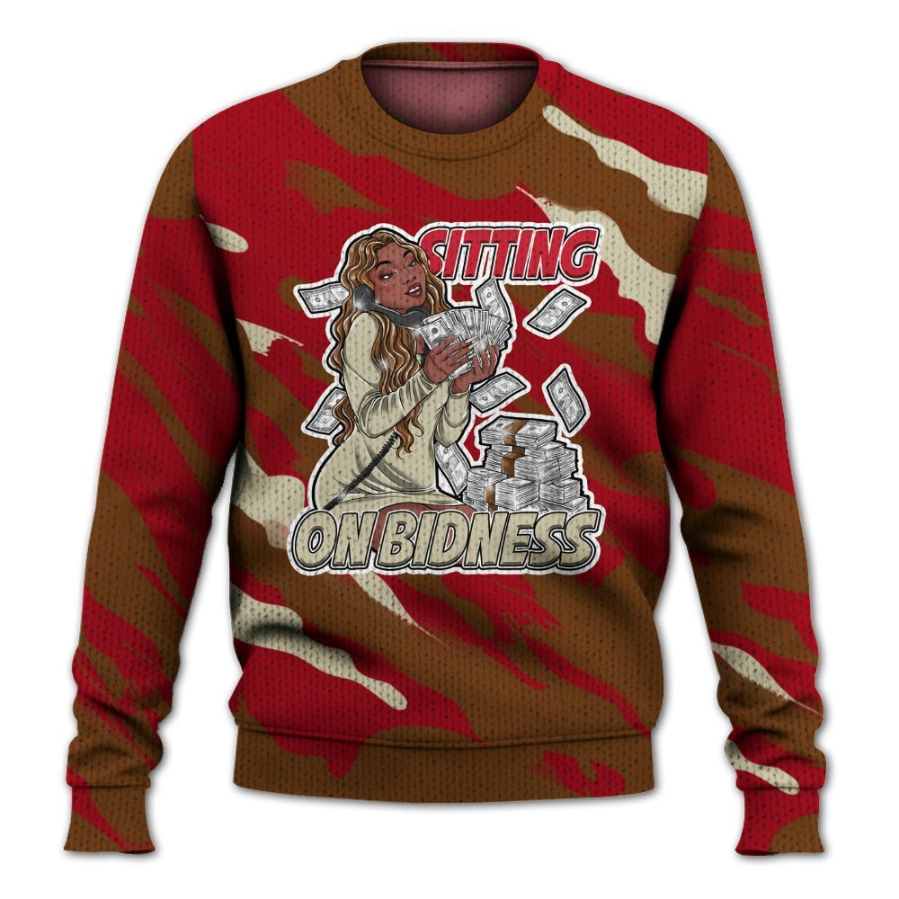 Knitted Sweater To Match Archaeo Brown 5s - Bidness Colored